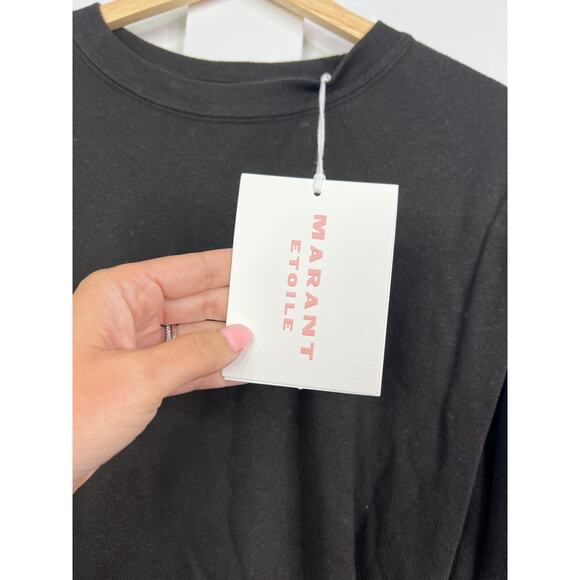 NWT Marant Etoile Michaele Faded Black Long Puff Sleeve Mini Dress size: 10 - Picture 4 of 8